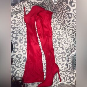 Akira Red Over the Knee Boot Size 8
